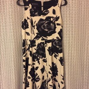 Cream Floral a-line Dress